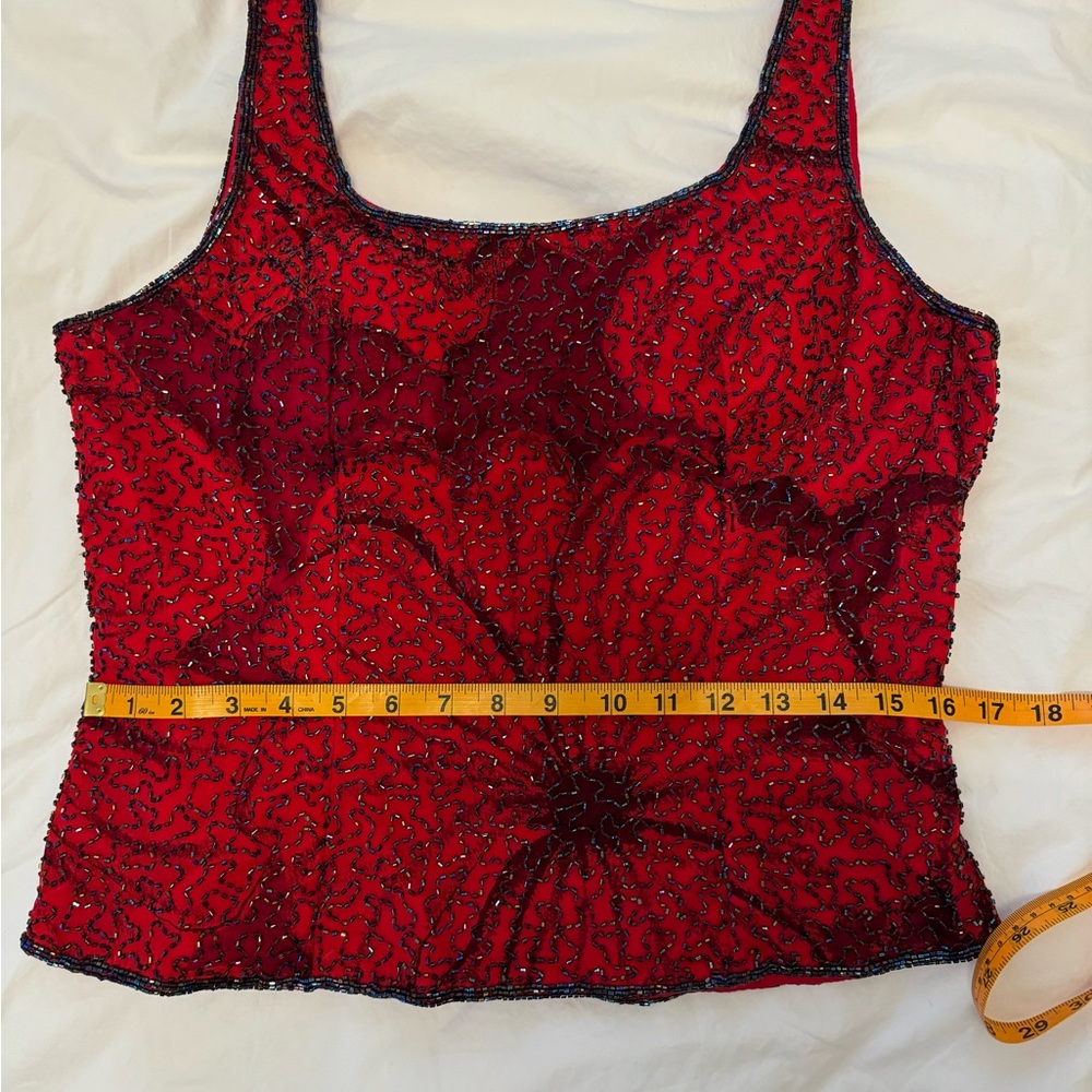 Sean Collection Vintage Red Beaded Jacket - Tank set - Picture 7 of 16